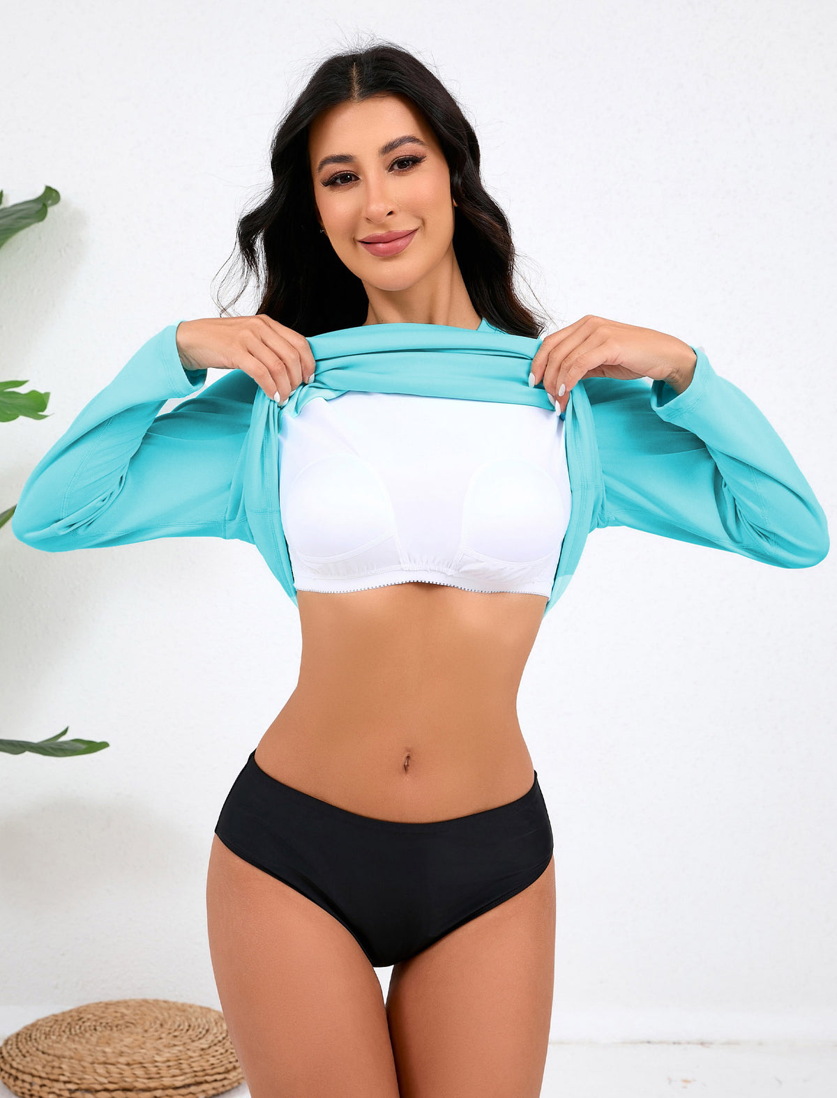 Sand & Sun Long Sleeve Rash Guard Shirts with Built in Bra Light Weight