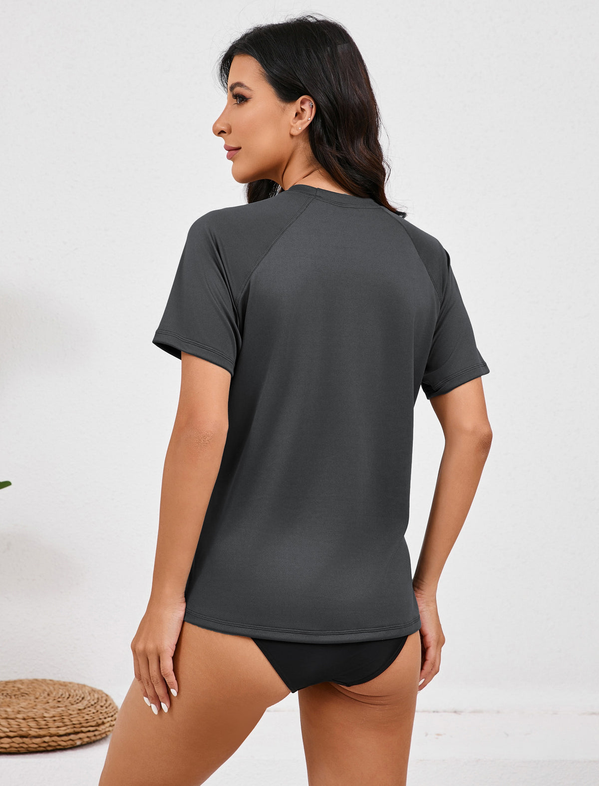 Horizon Glow Short Sleeve Rash Guard Shirts with Built in Bra Light Weight