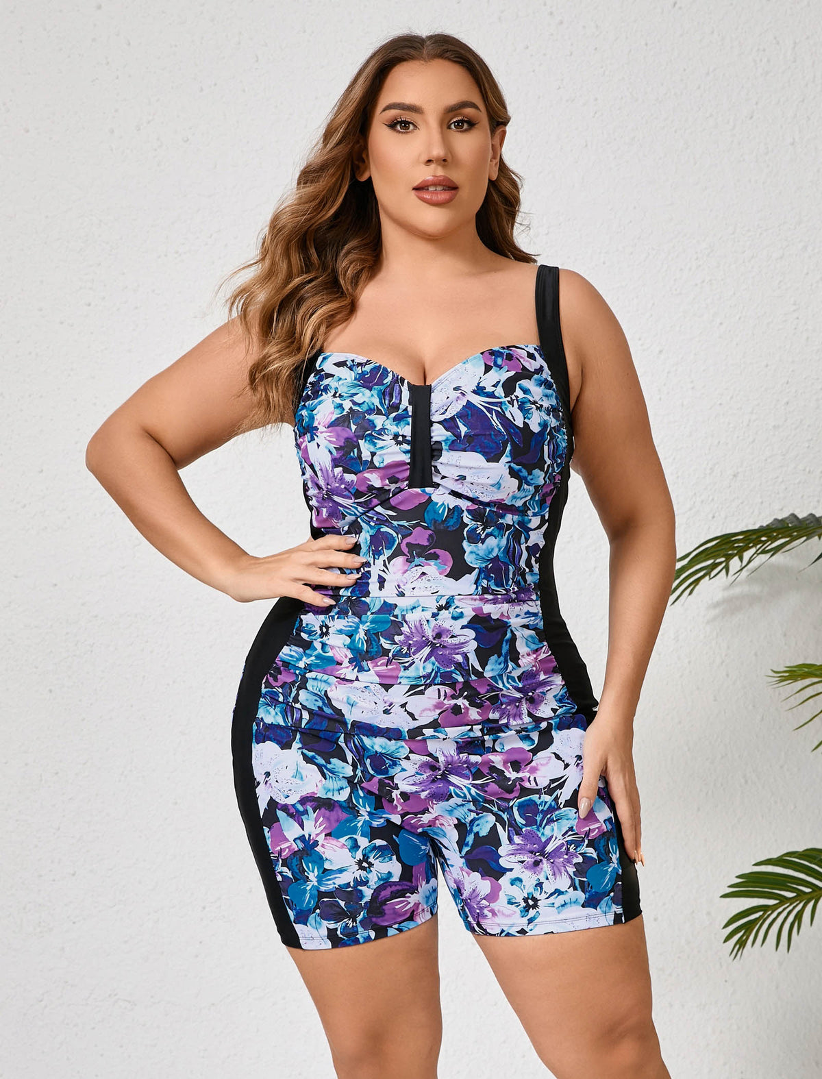 Twilight Coast Boyleg One Piece Swimsuit Removabla Bra