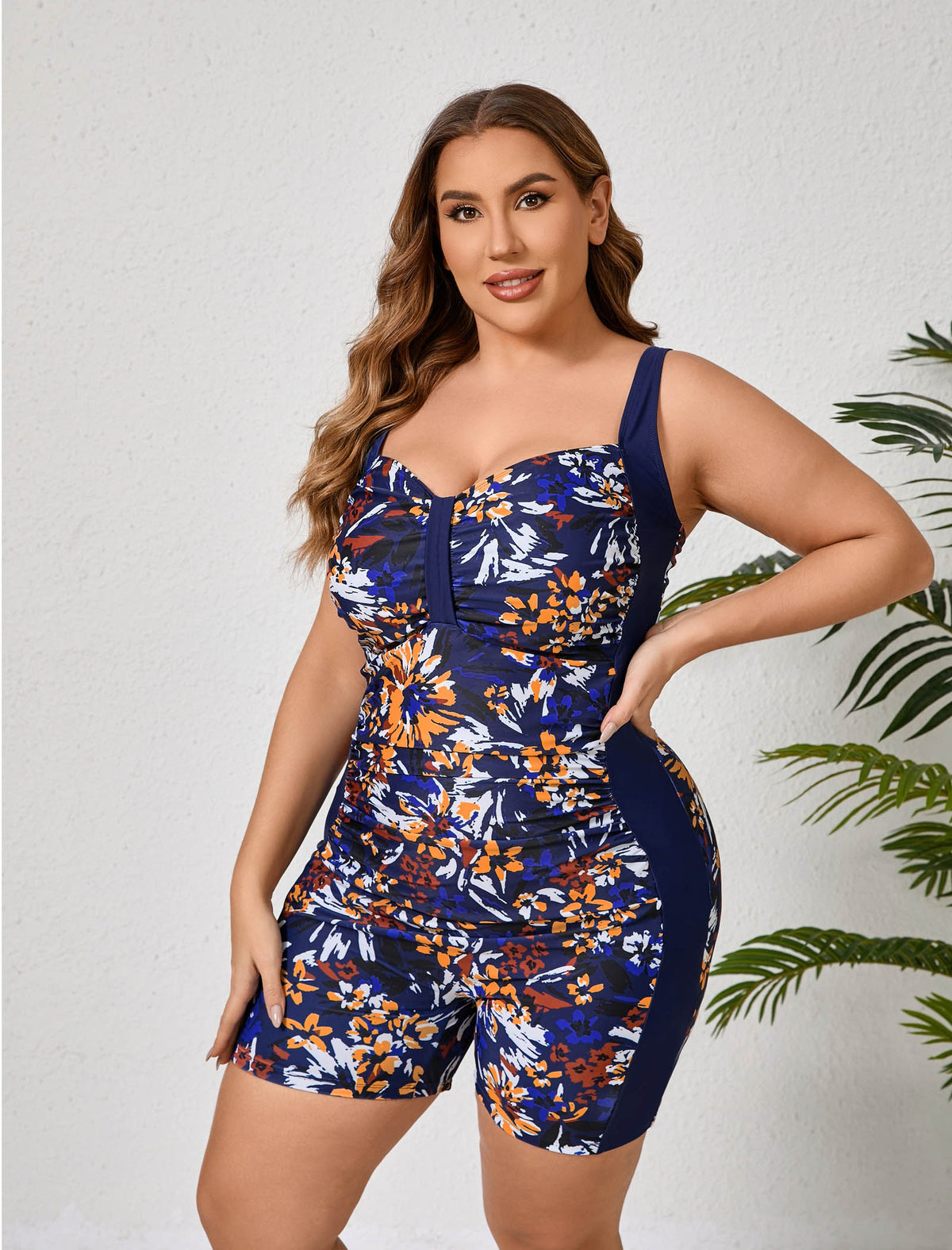 Twilight Coast Boyleg One Piece Swimsuit Removabla Bra