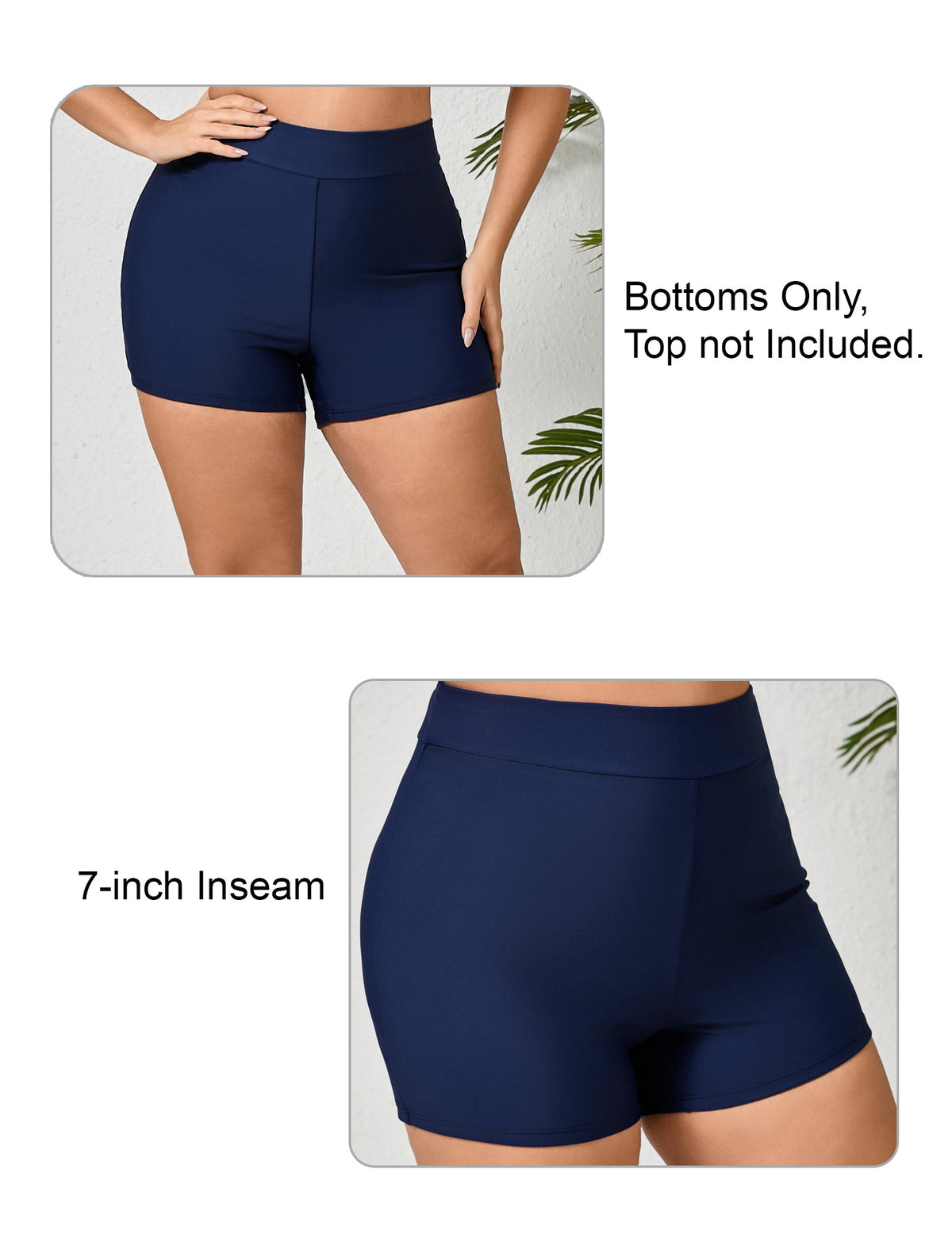 Beach Whisper Plus Size High Waisted Swim Board Short