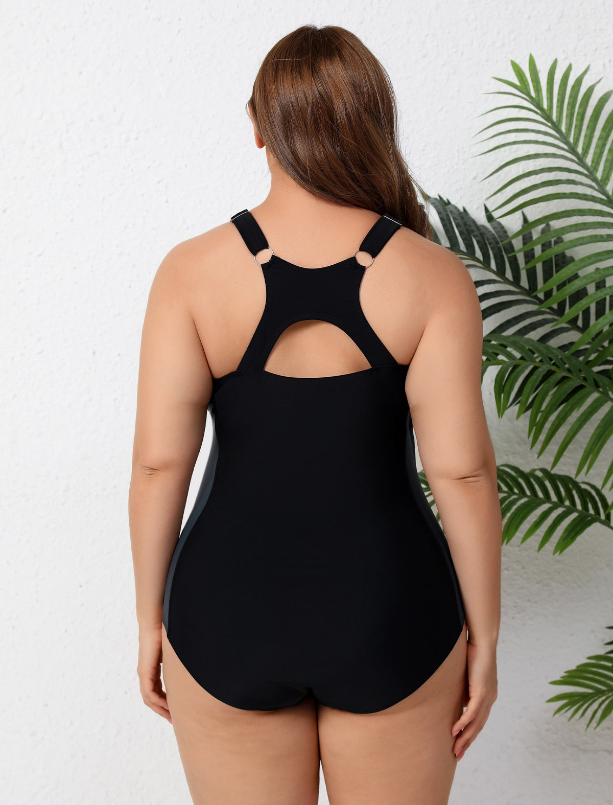 Training Essential Plus Size Adjustable Strap One Piece Swimsuit Athletic Racerback