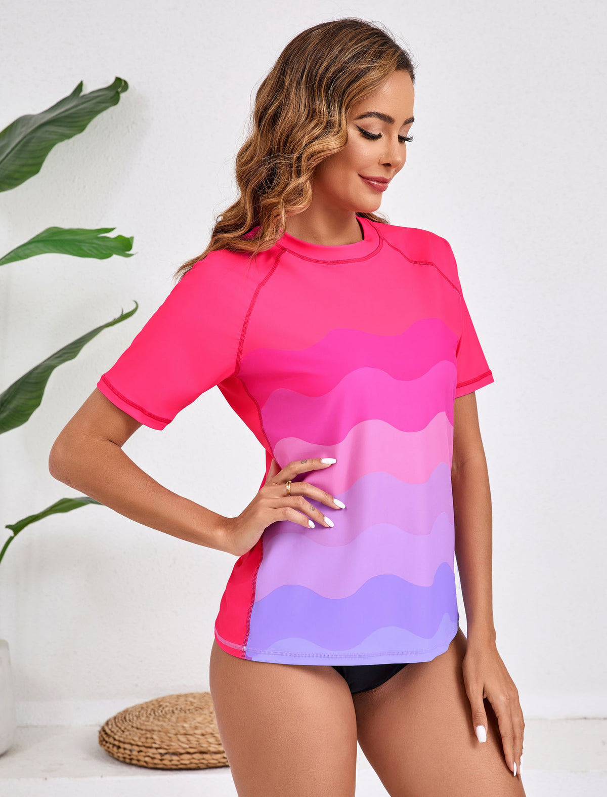 Wave Serene Rash Guard Shirts Short Sleeve