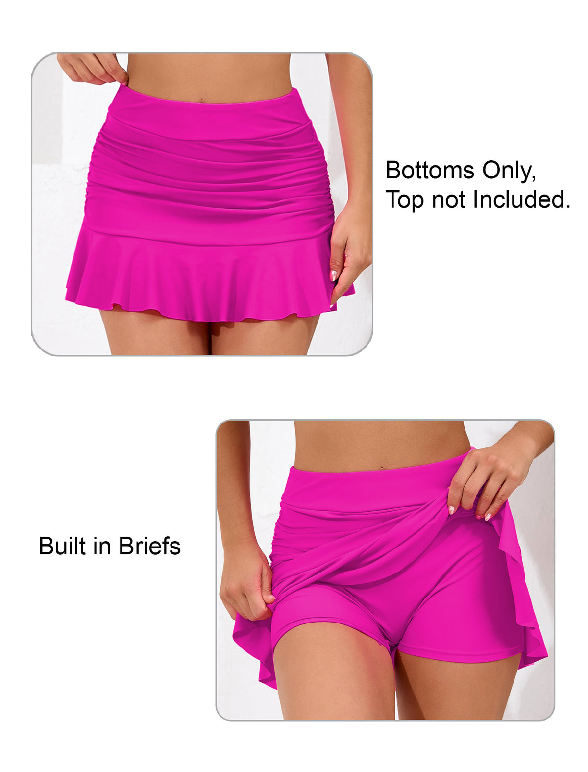Dawn Coast High Waisted Ruffle Swim Skirts Built in Shorts