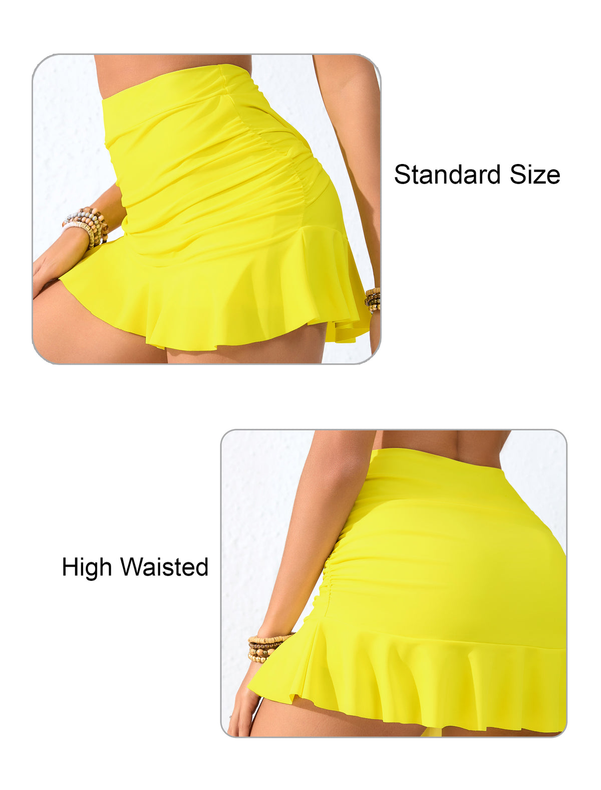 Dawn Coast High Waisted Ruffle Swim Skirts Built in Shorts
