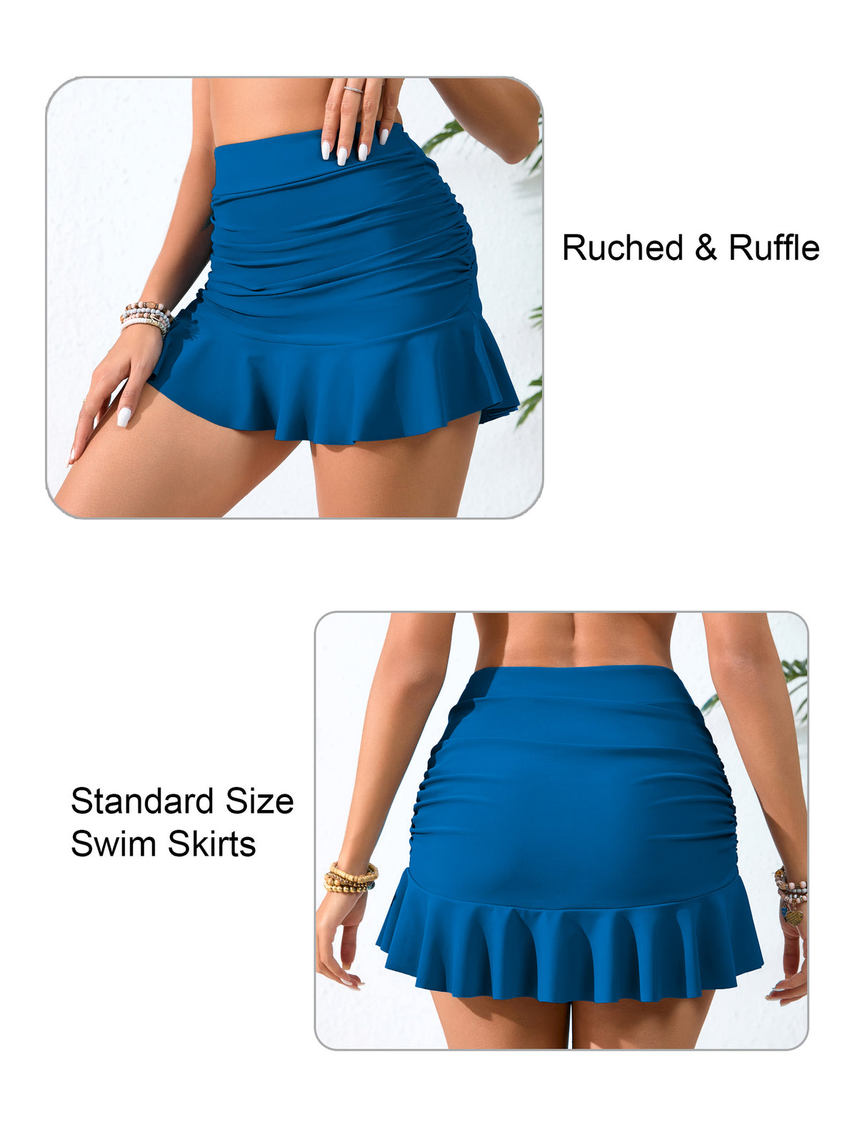 Dawn Coast High Waisted Ruffle Swim Skirts Built in Shorts
