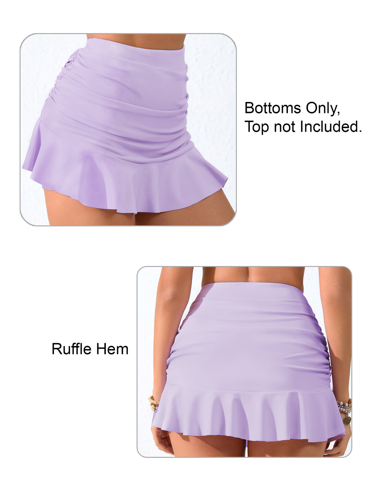 Dawn Coast High Waisted Ruffle Swim Skirts Built in Shorts