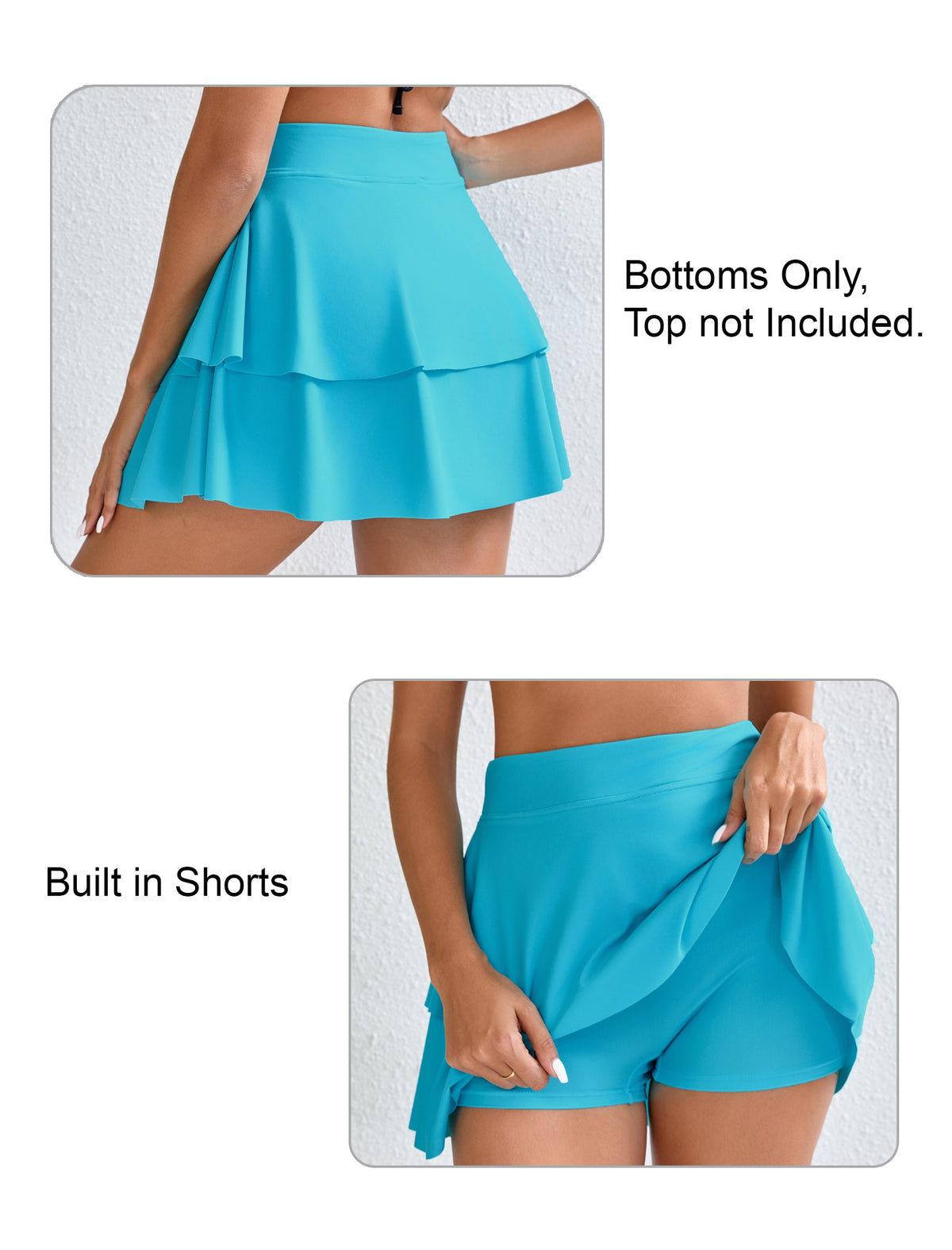 Coral Breeze High Waisted Swin Skirts Built in Shorts