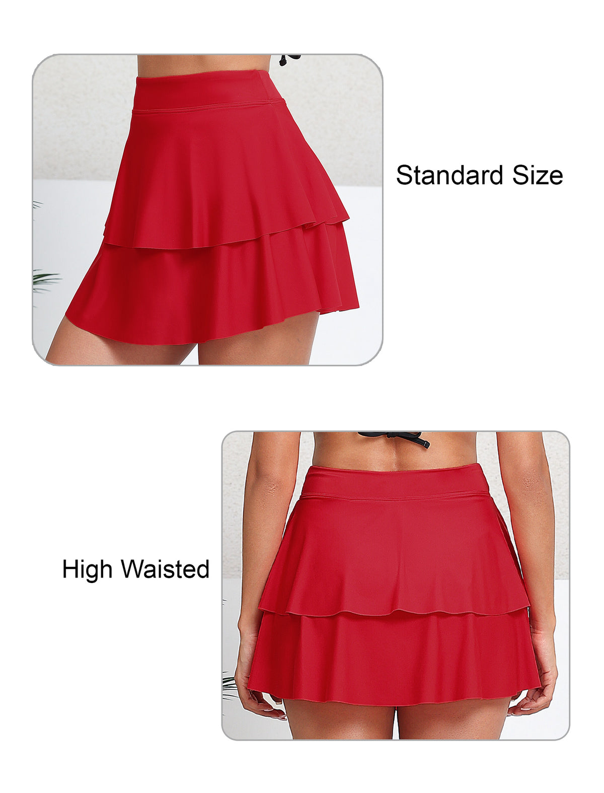Coral Breeze High Waisted Swin Skirts Built in Shorts
