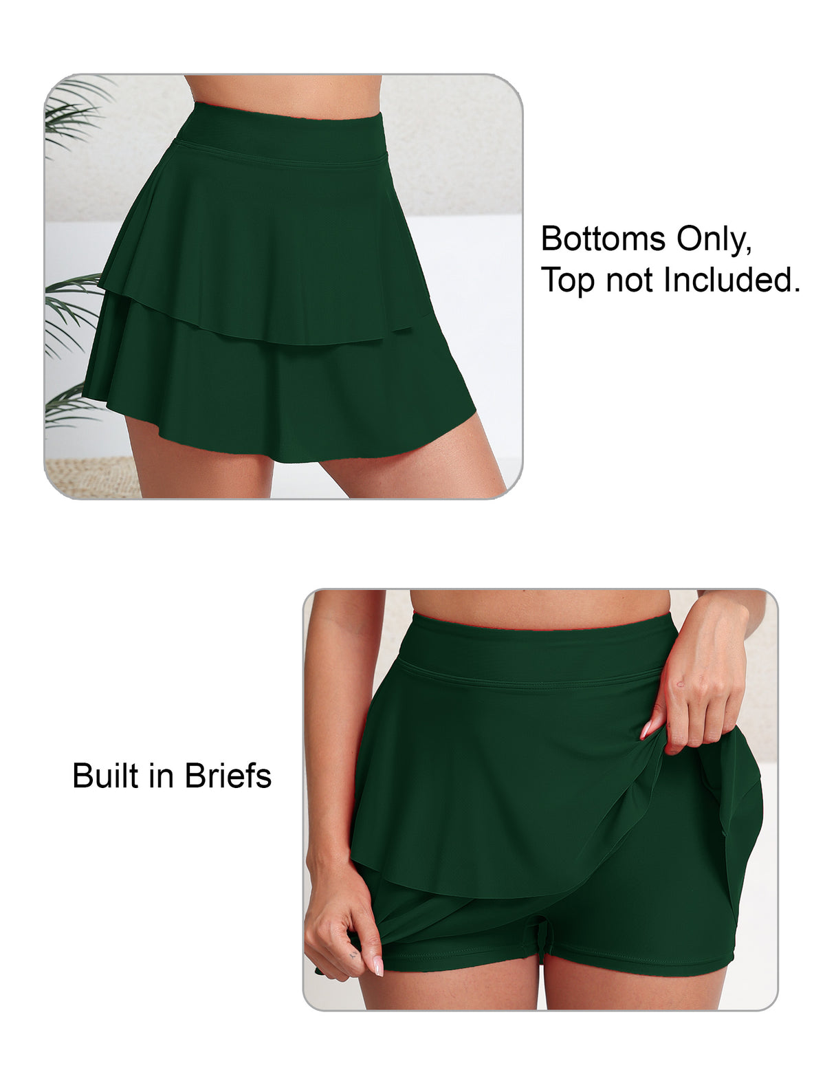 Coral Breeze High Waisted Swin Skirts Built in Shorts