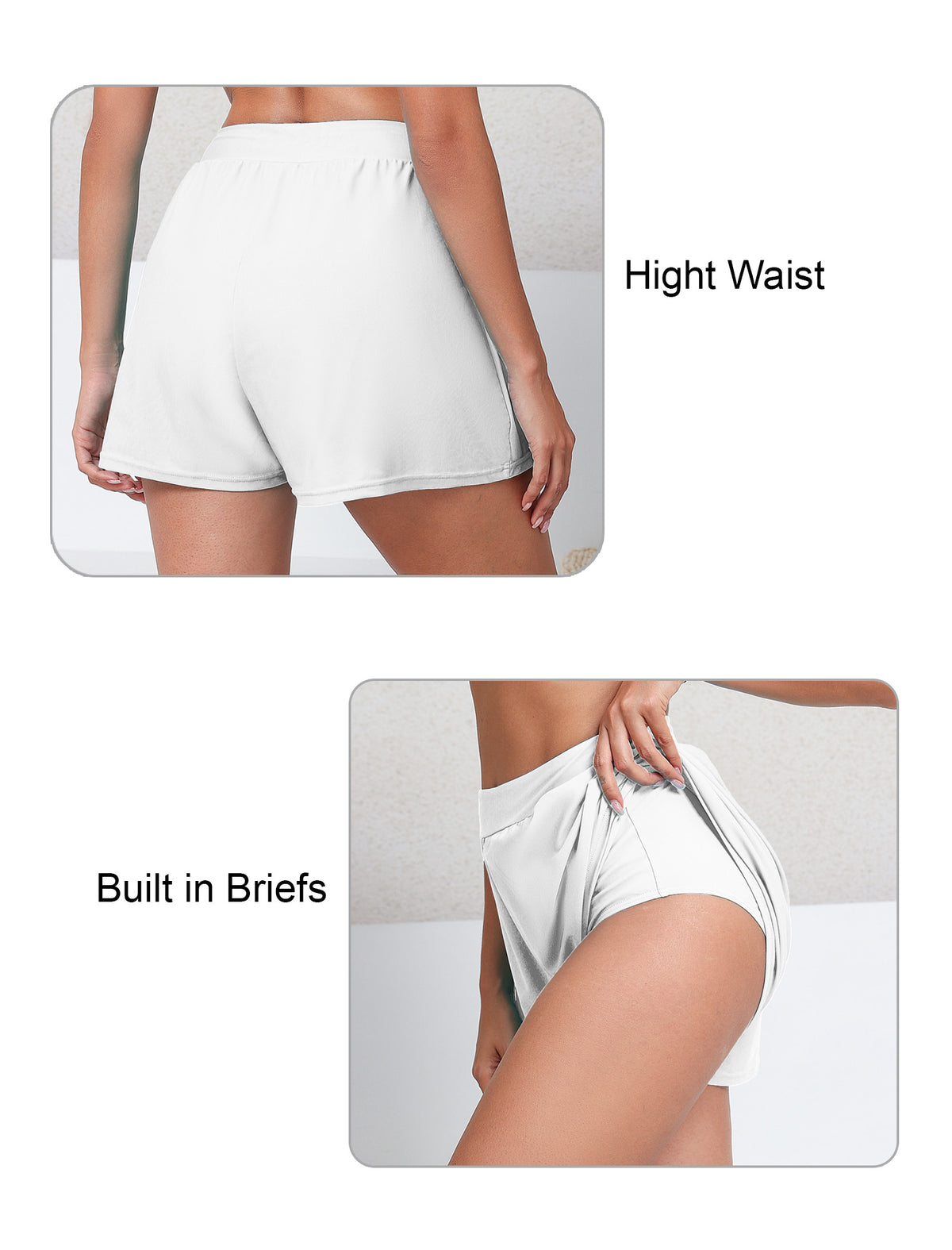 Horizon Hush Loose Fit High Waisted Swim Board Shorts with Liner