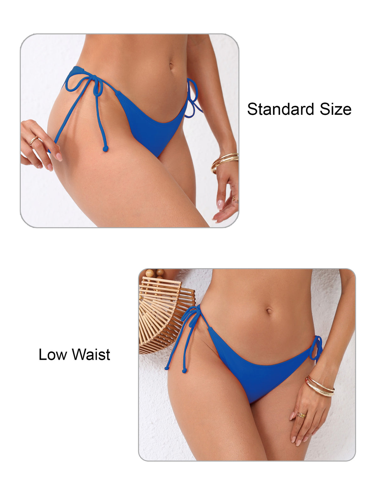 Dusk Wave Tie String Low Waisted Bikini Swim Bottoms