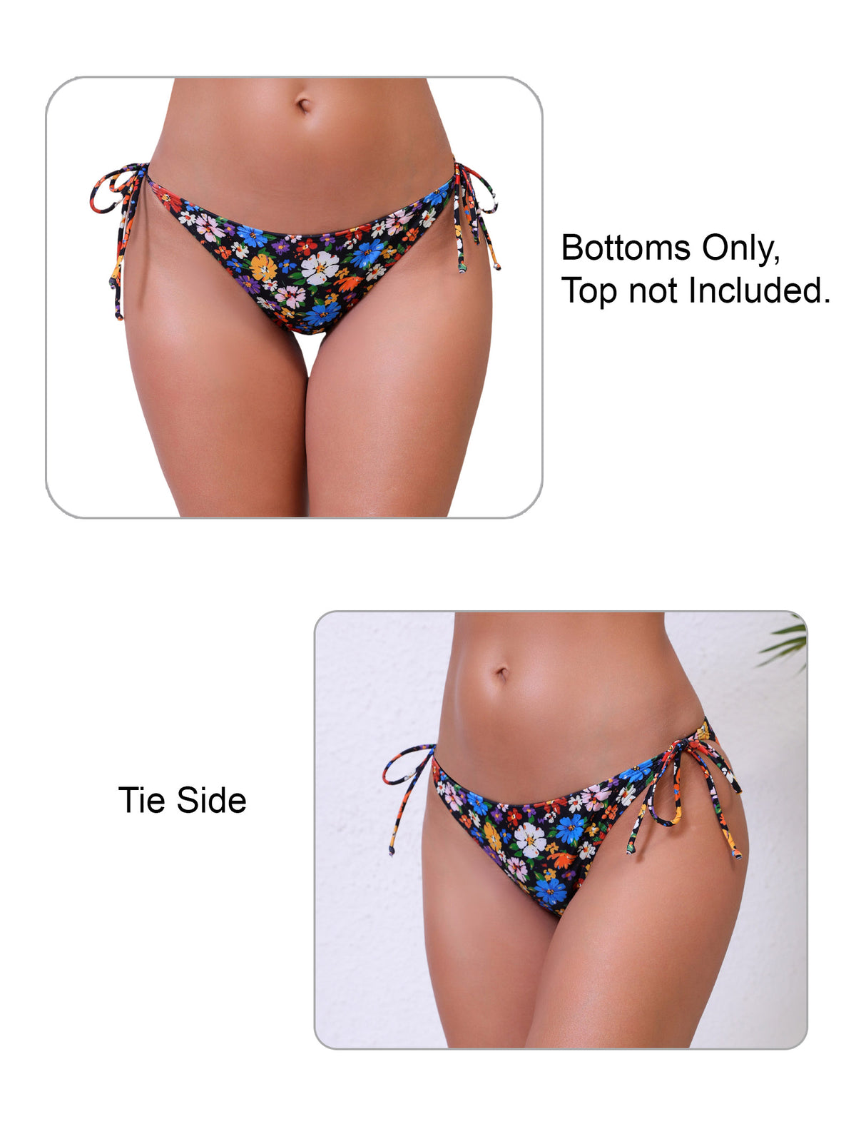 Dusk Wave Tie String Low Waisted Bikini Swim Bottoms