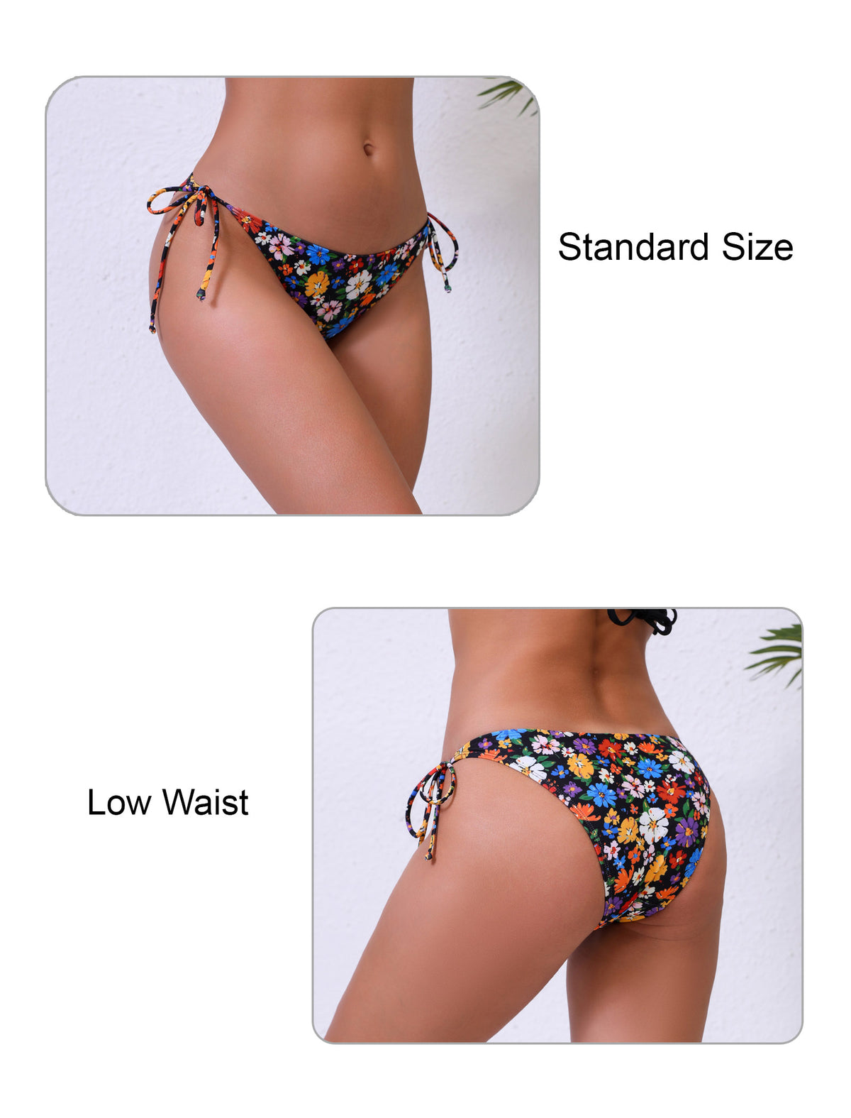 Dusk Wave Tie String Low Waisted Bikini Swim Bottoms
