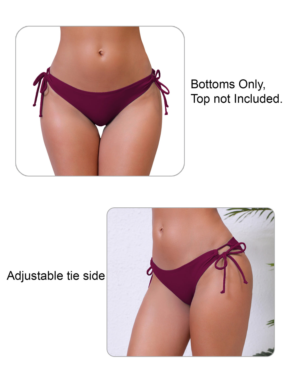 Sunlit Shore Tie String Low Waisted Bikini Swim Bottoms Only