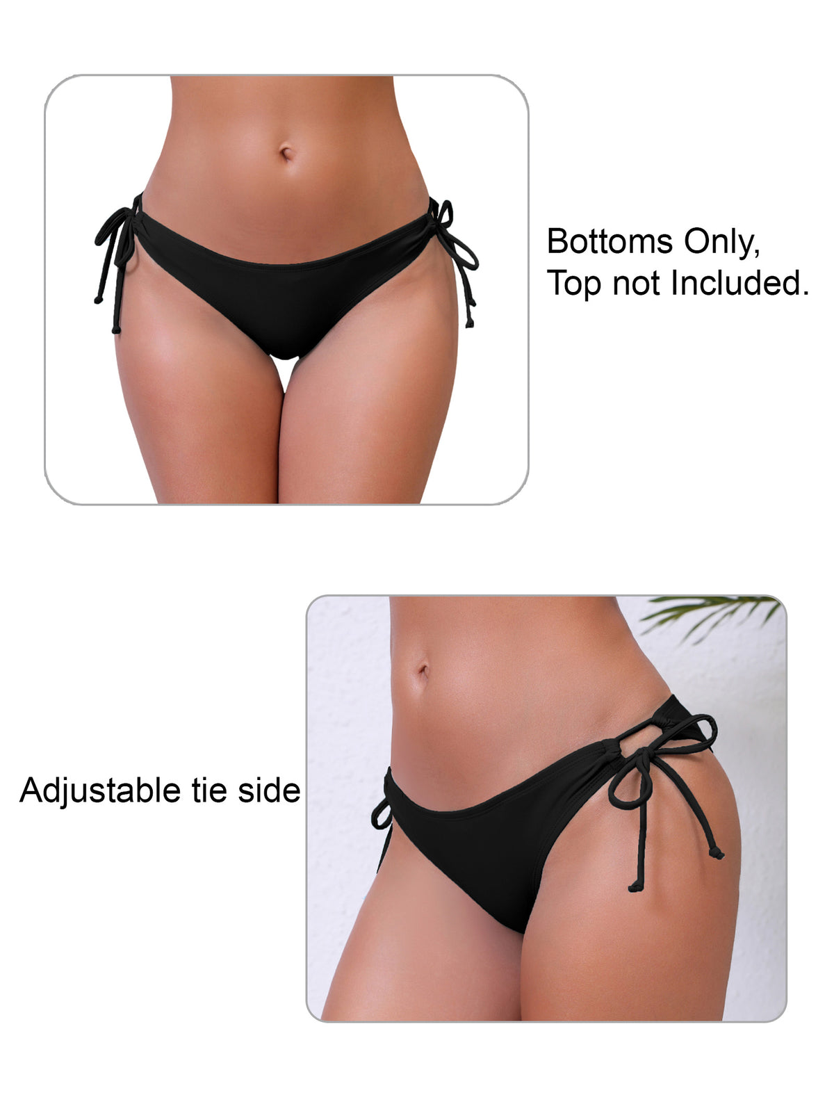 Sunlit Shore Tie String Low Waisted Bikini Swim Bottoms Only