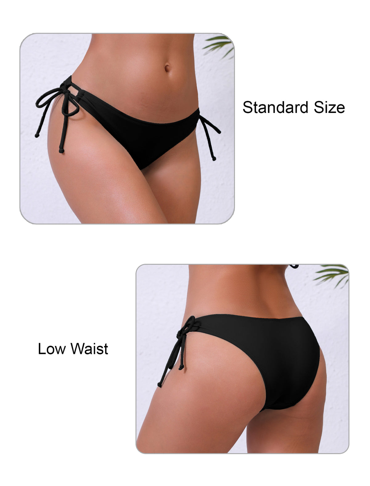 Sunlit Shore Tie String Low Waisted Bikini Swim Bottoms Only