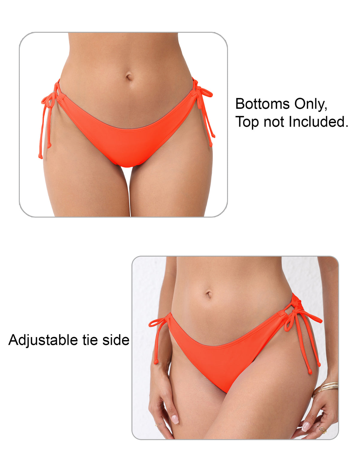 Sunlit Shore Tie String Low Waisted Bikini Swim Bottoms Only