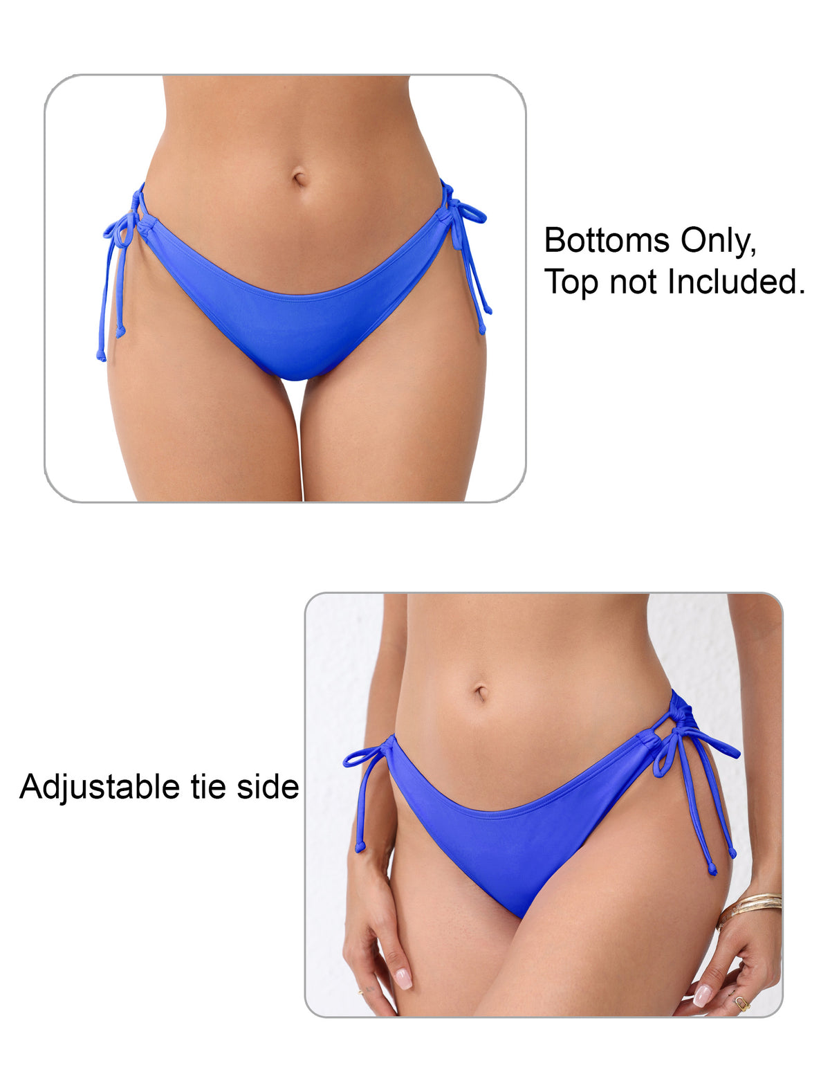 Sunlit Shore Tie String Low Waisted Bikini Swim Bottoms Only