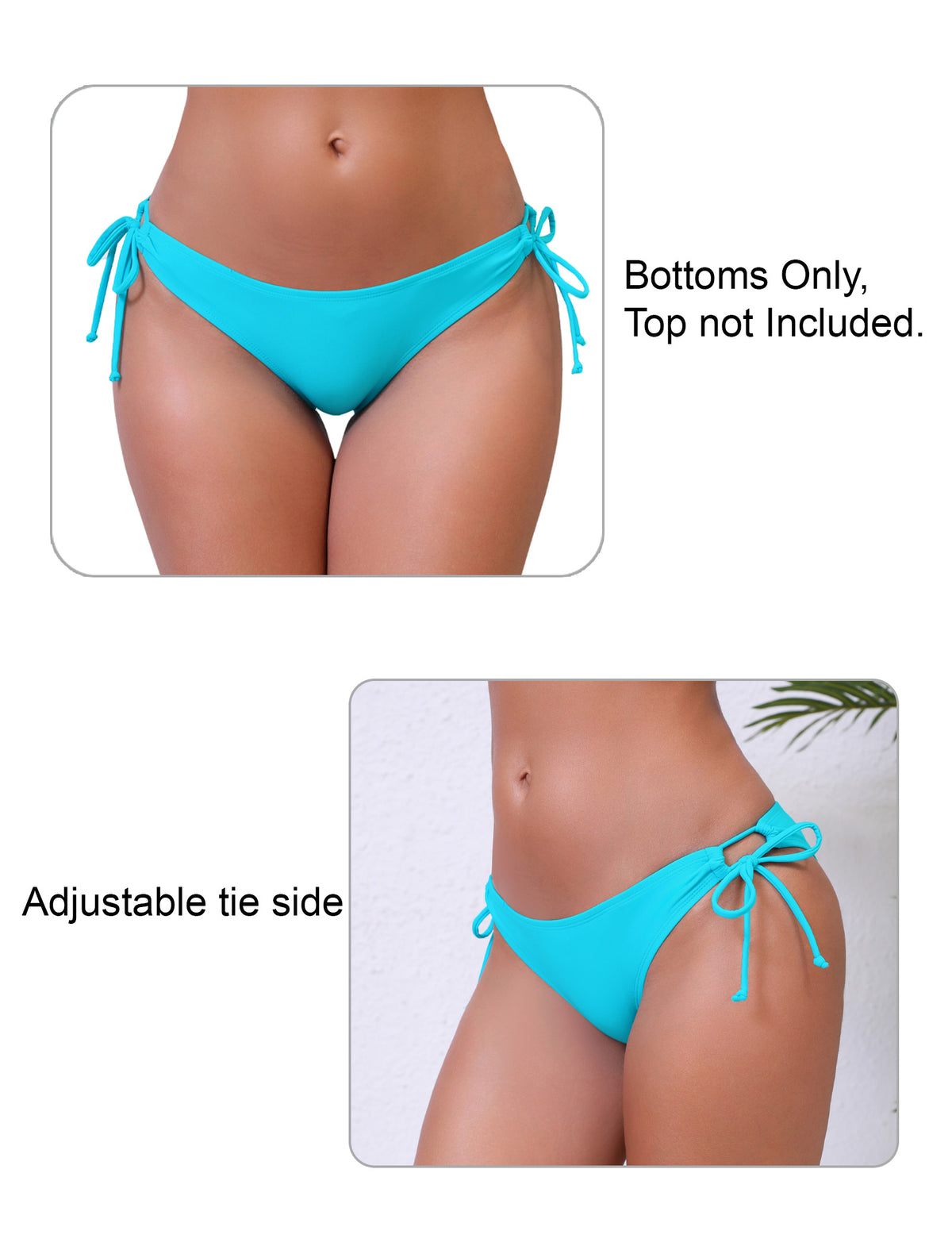 Sunlit Shore Tie String Low Waisted Bikini Swim Bottoms Only