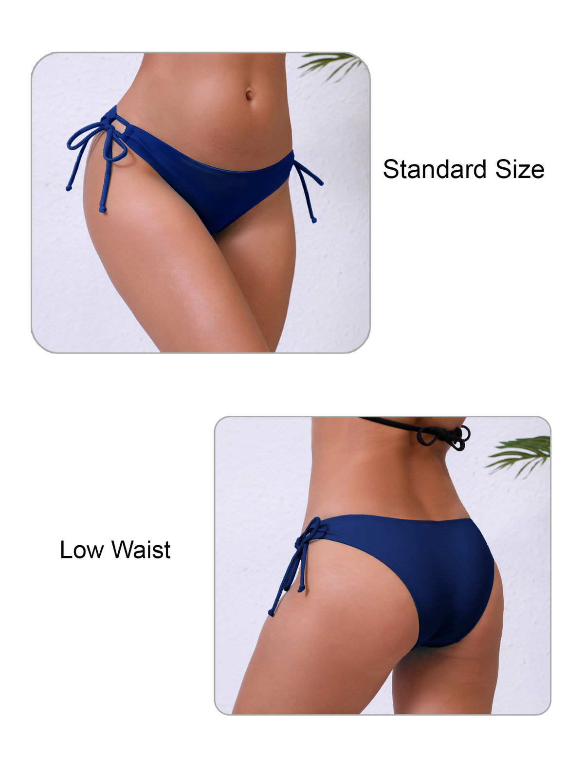 Sunlit Shore Tie String Low Waisted Bikini Swim Bottoms Only