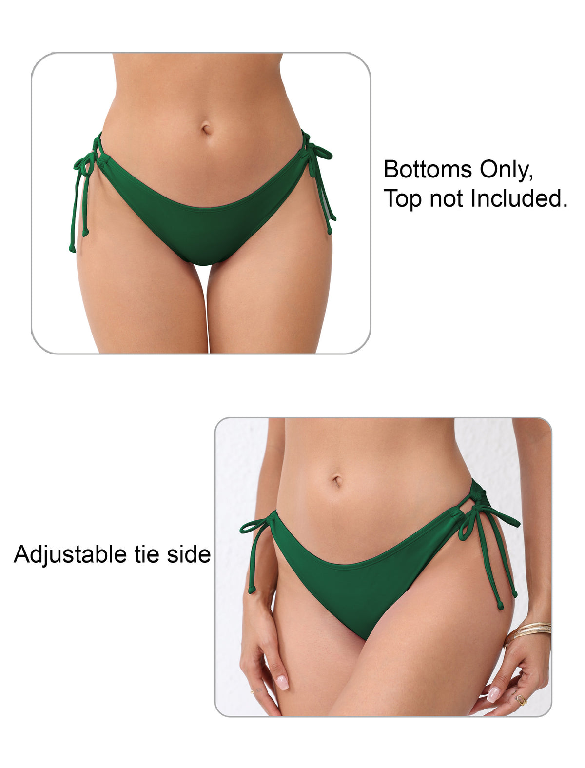Sunlit Shore Tie String Low Waisted Bikini Swim Bottoms Only