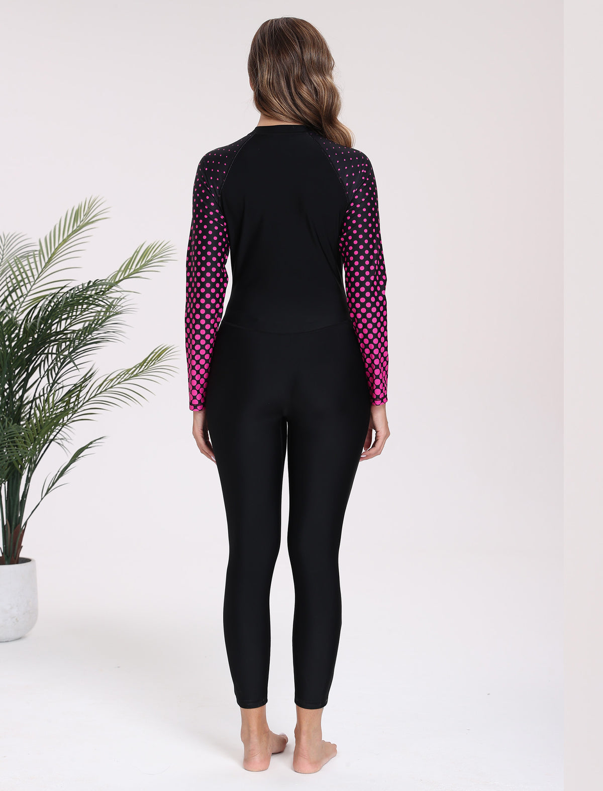 Adventure Base Layer Long Sleeve Zip Front One Piece Rash Guard Swimsuit with Built in Bra