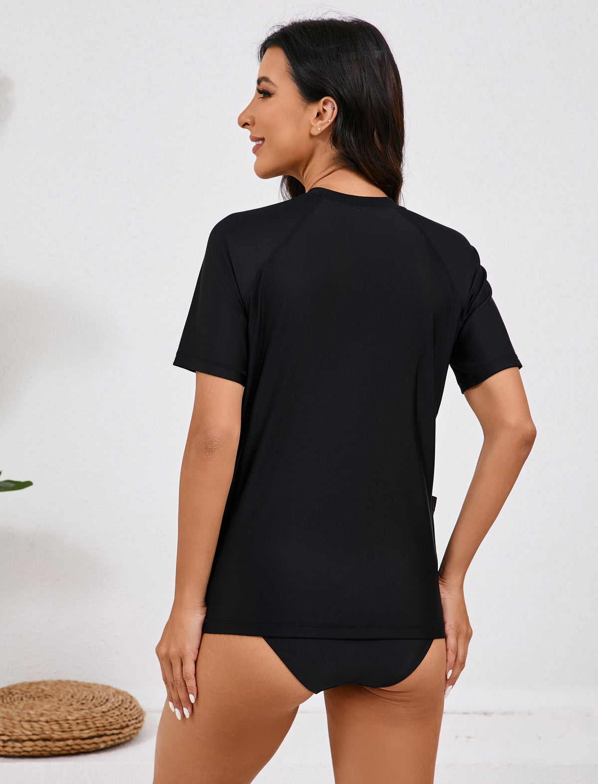 Soft Surf Rash Guard Shirts Pocket with Built in Bra