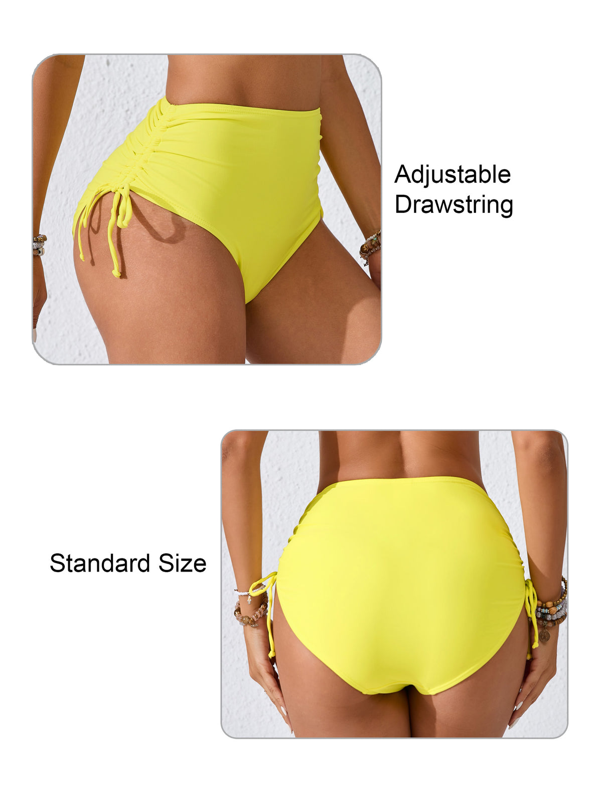 Seamless Days Drawstring High Waisted Swim Bottoms