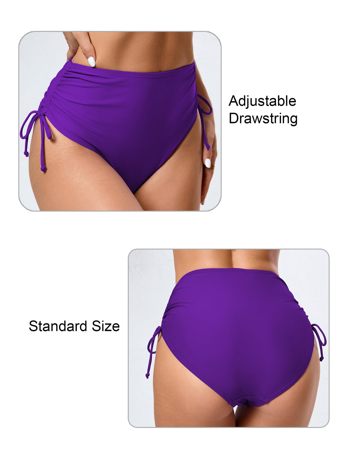 Seamless Days Drawstring High Waisted Swim Bottoms