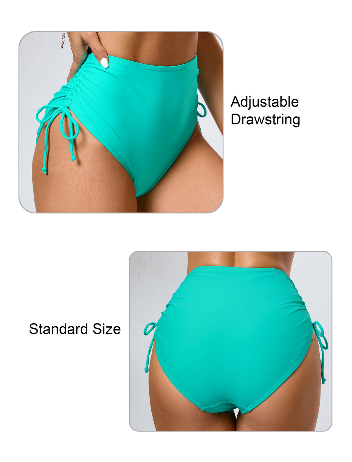 Seamless Days Drawstring High Waisted Swim Bottoms