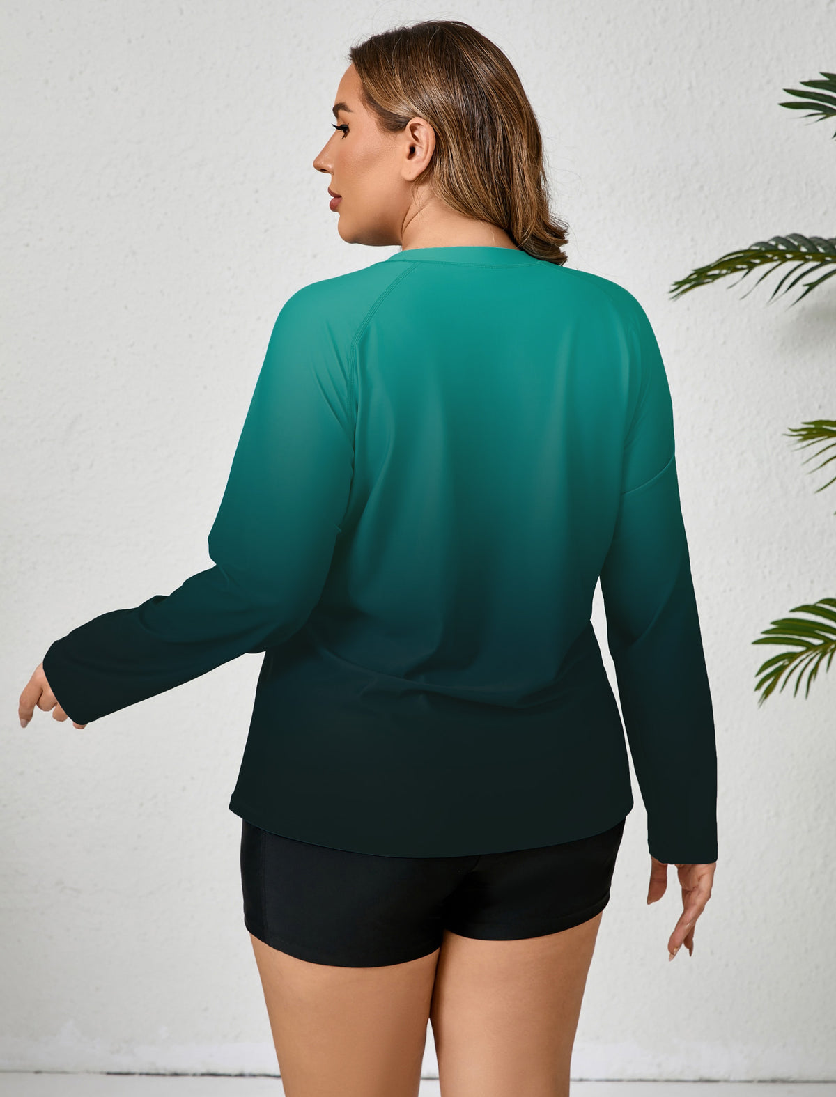 Holiday Uniform Plus Size Two Piece Rash Guard Sets with Built in Bra