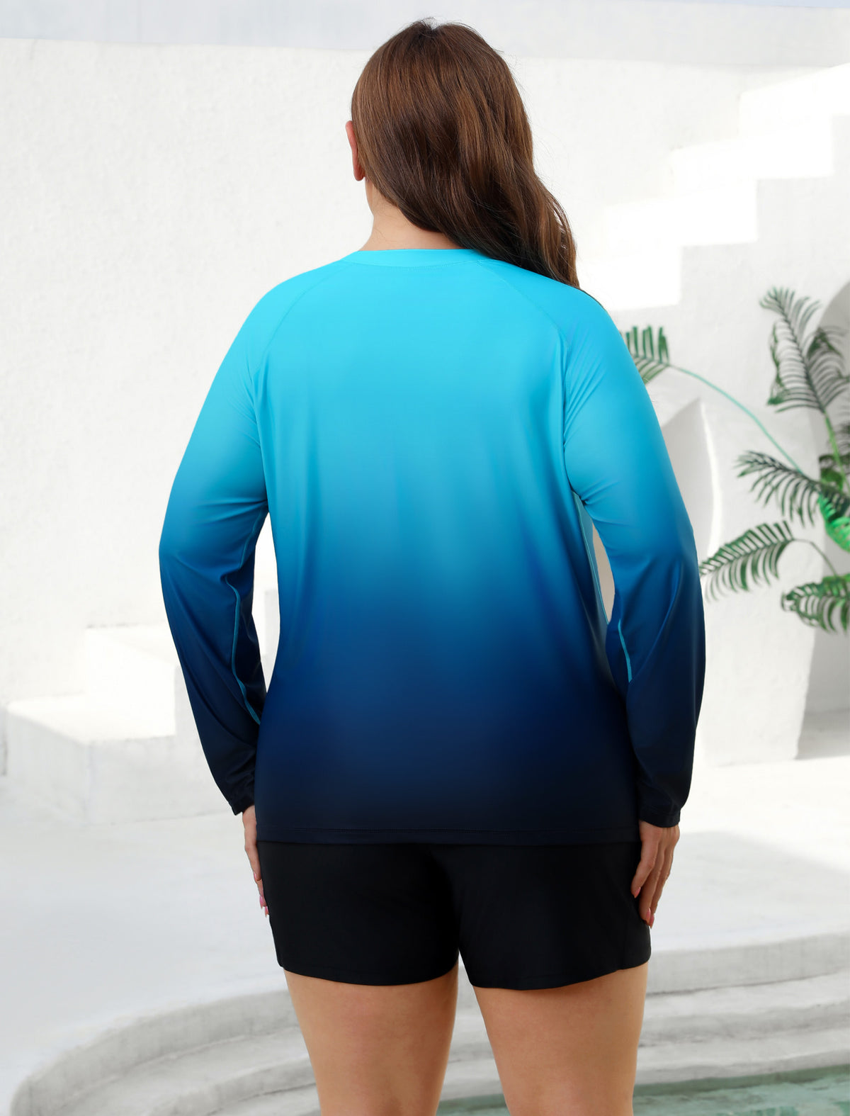 Holiday Uniform Plus Size Two Piece Rash Guard Sets with Built in Bra