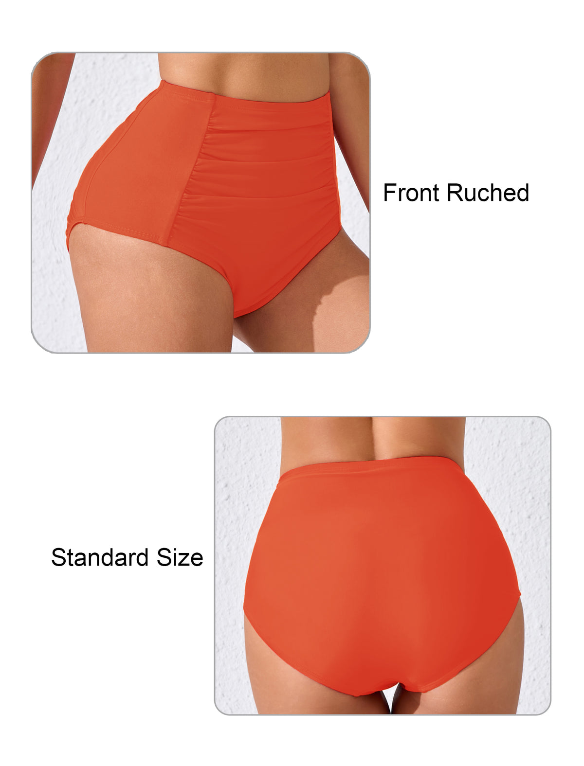 Summer Breeze High Waisted Ruched Bikini Swim Bottoms Only