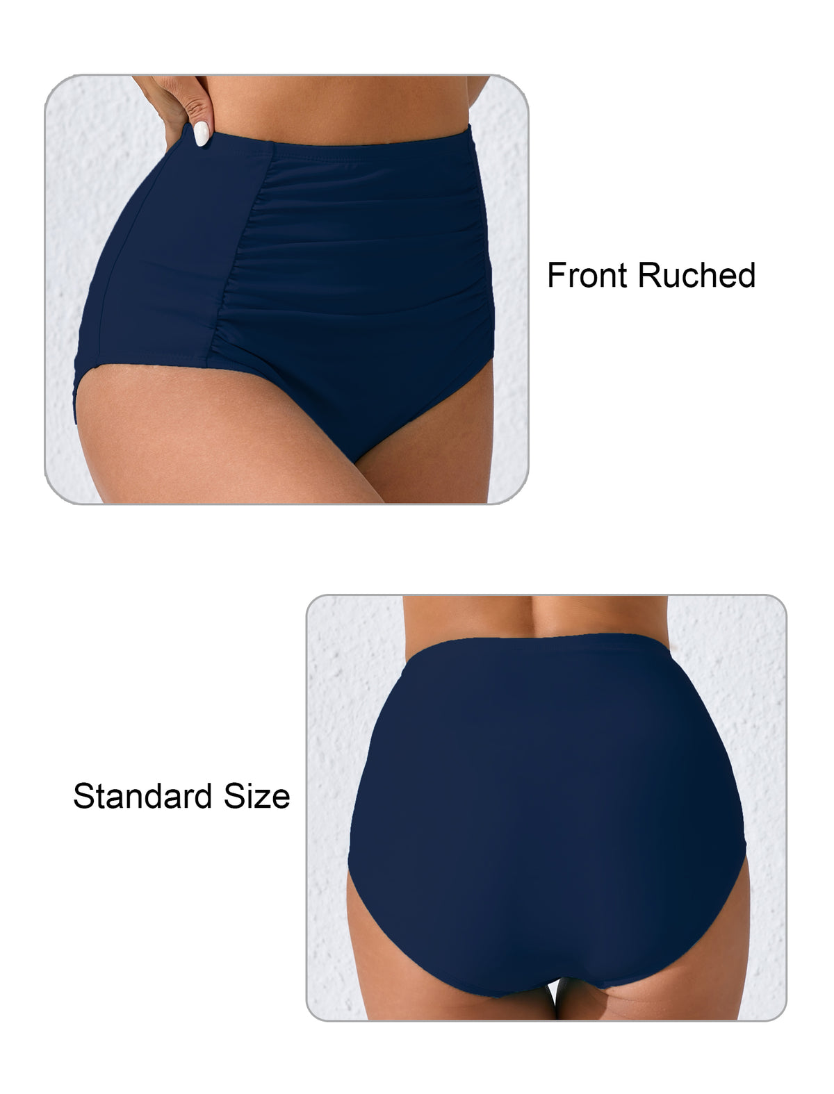 Summer Breeze High Waisted Ruched Bikini Swim Bottoms Only