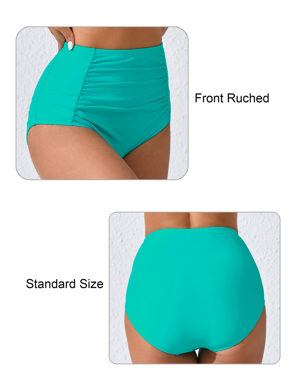 Summer Breeze High Waisted Ruched Bikini Swim Bottoms Only