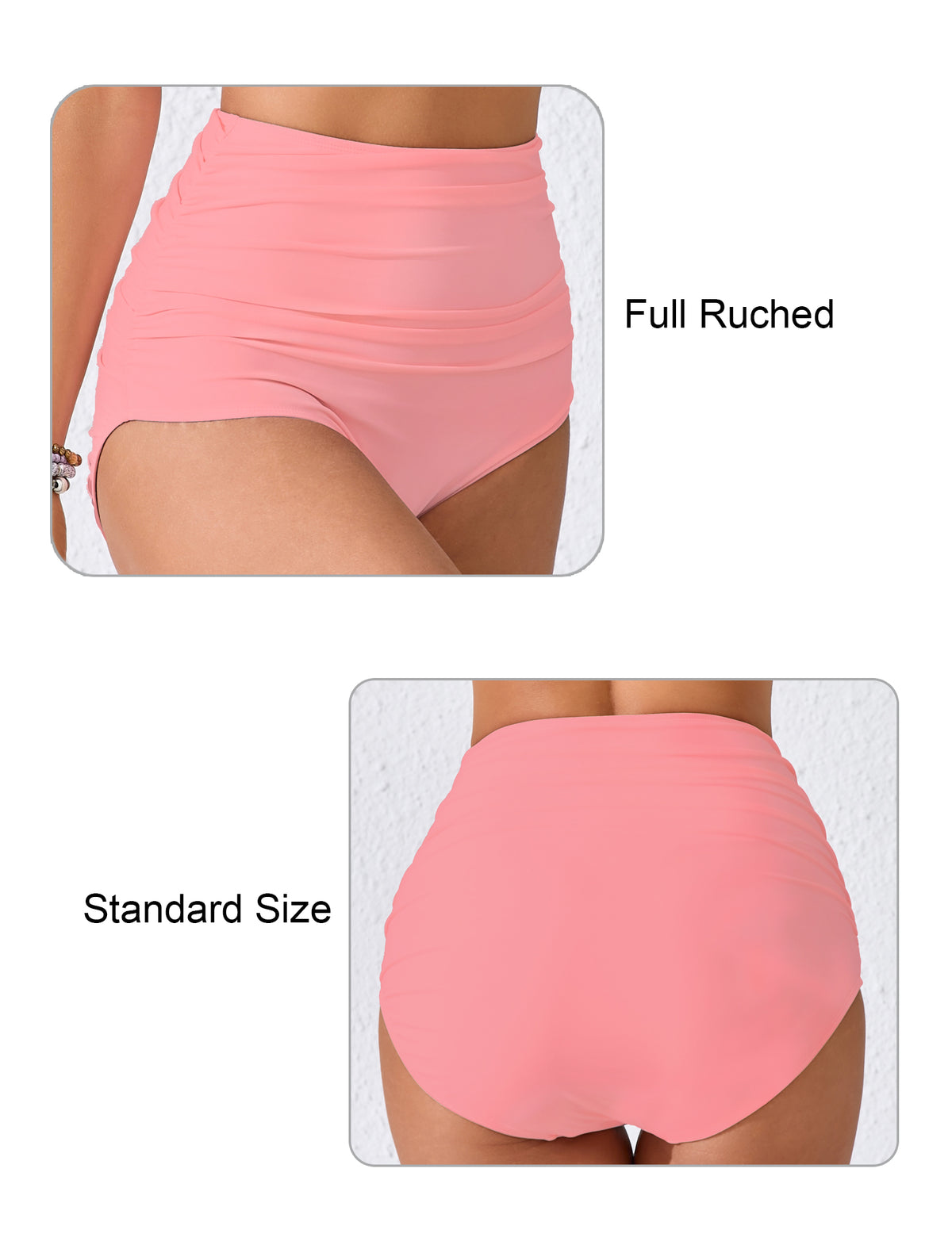 Effortless Shoreline High Waisted Ruched Bikini Swim Bottoms