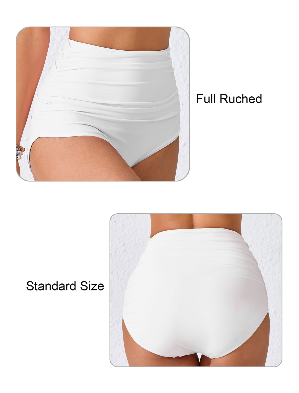 Effortless Shoreline High Waisted Ruched Bikini Swim Bottoms