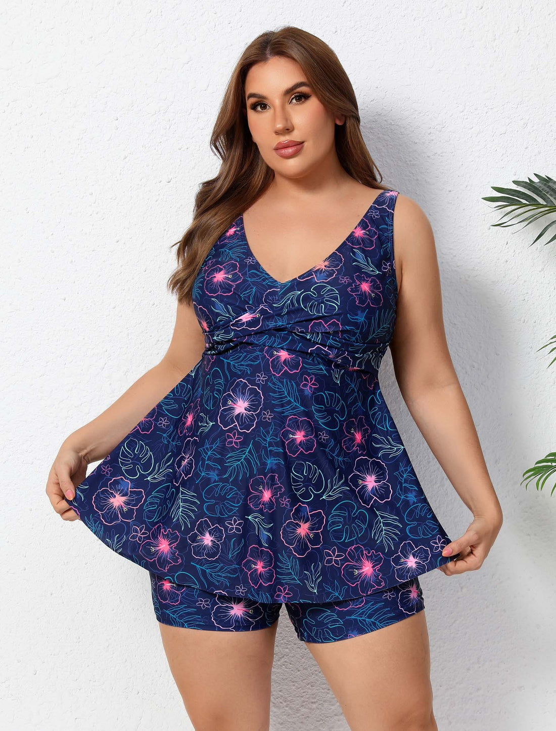 Ocean Ready Plus Size Two Piece Tankini Sets Loose Fit