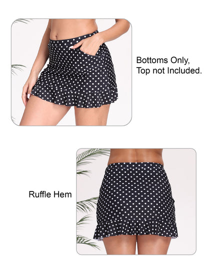 All-Day Magic High Waisted Swim Skirts Built in Briefs with Pockets