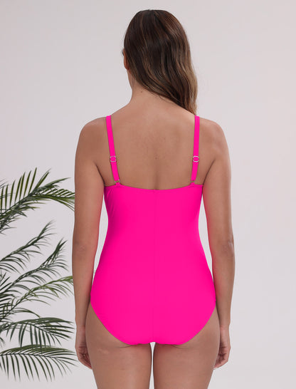 Elegance Garden Ruched One Piece Swimsuit Tummy Control