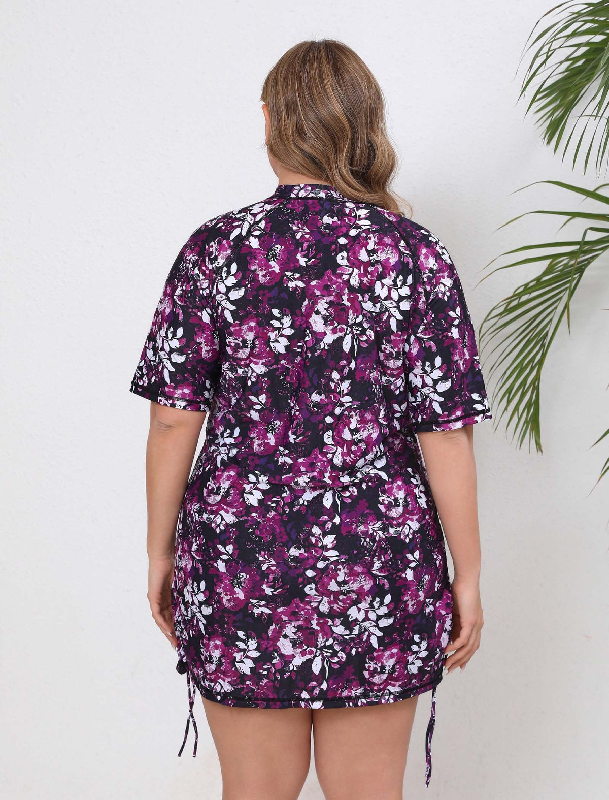 Blissful Shore Plus Size Adjustable Drawstring Rash Guard Shirts
