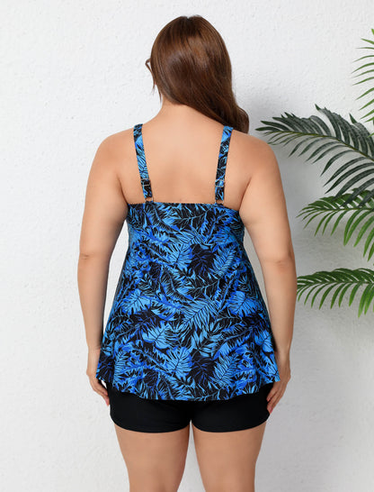 Ocean Ready Plus Size Two Piece Tankini Sets Loose Fit