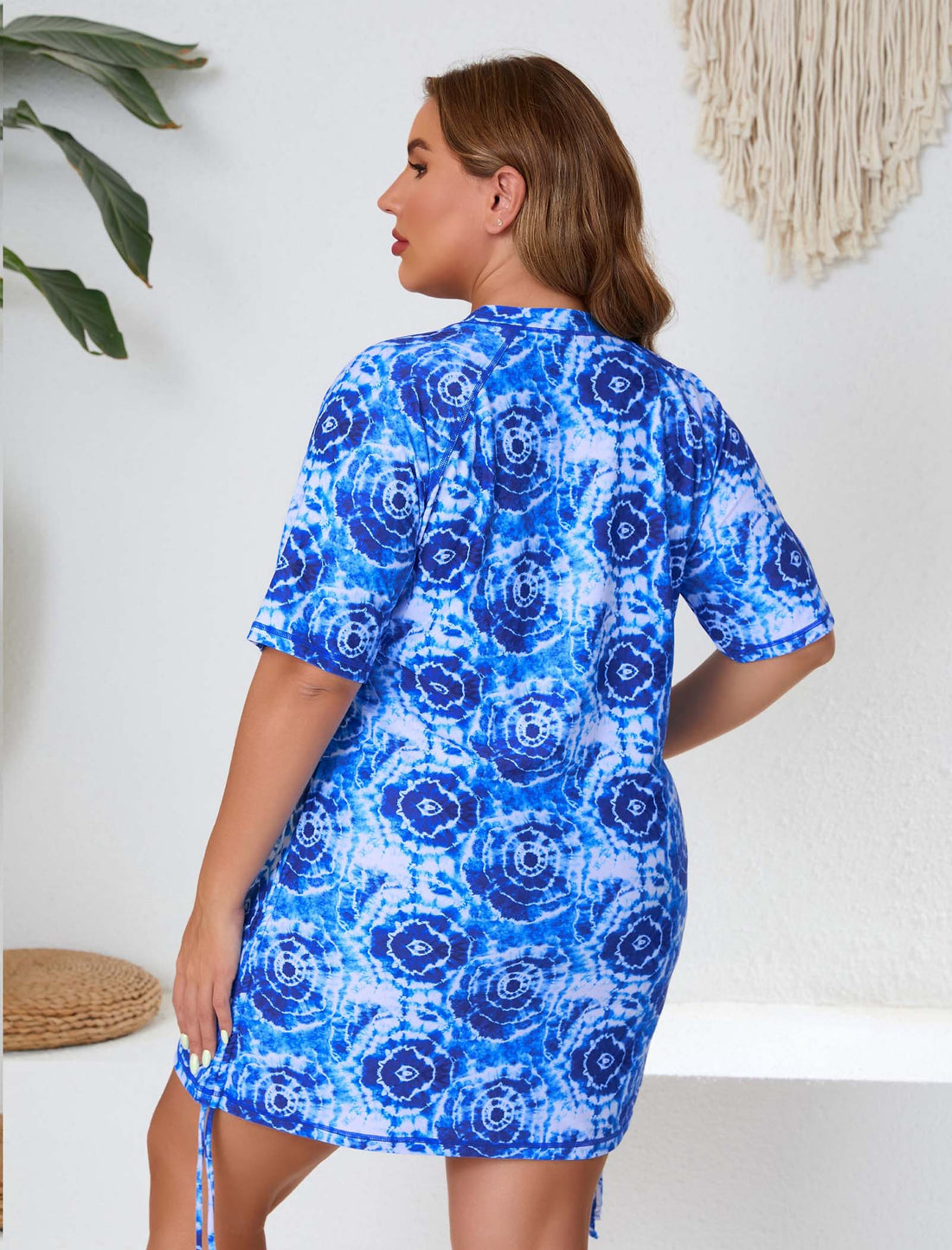 Blissful Shore Plus Size Adjustable Drawstring Rash Guard Shirts