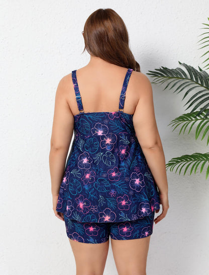 Ocean Ready Plus Size Two Piece Tankini Sets Loose Fit