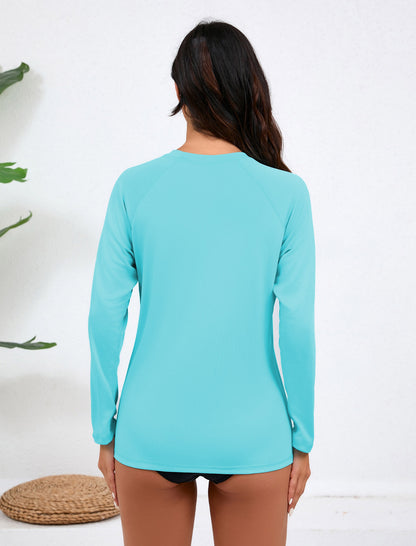 Sand &amp; Sun Long Sleeve Rash Guard Shirts with Built in Bra Light Weight