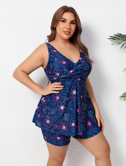 Ocean Ready Plus Size Two Piece Tankini Sets Loose Fit