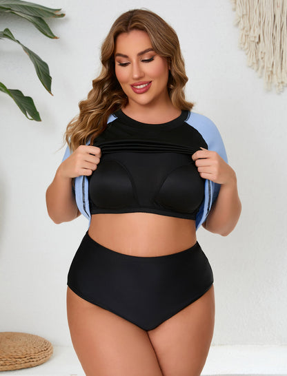 Golden Surf Light Weight Plus Size Rash Guard Shirts with Built in Bra
