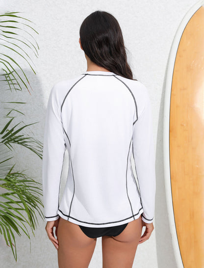 Sand &amp; Sun Light Weight Long Sleeve Rash Guard Shirts with Built in Bra