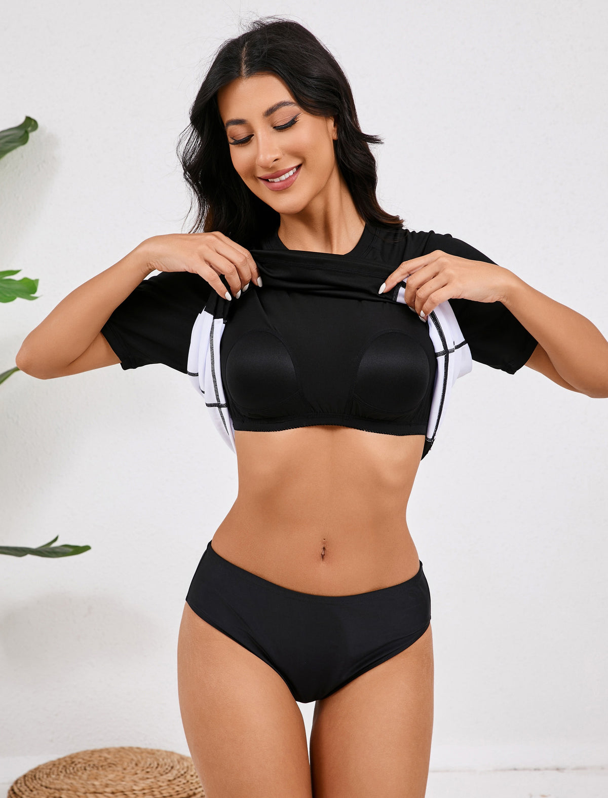 Horizon Glow Light Weight Short Sleeve Rash Guard Shirts with Built in Bra